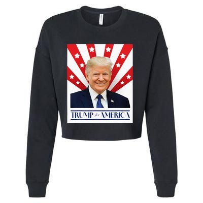 Trump For America 2024 Presidential Election Cropped Pullover Crew