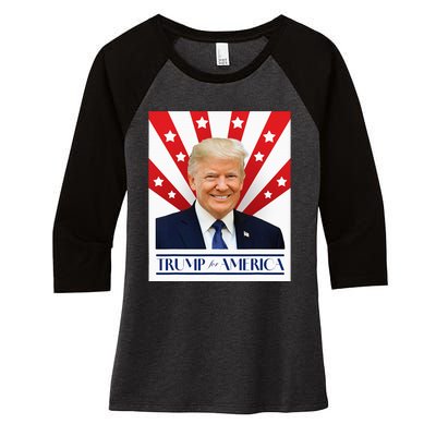 Trump For America 2024 Presidential Election Women's Tri-Blend 3/4-Sleeve Raglan Shirt