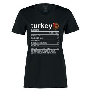 Thanksgiving Food Apparel Turkey Nutrition Fact Women's Momentum V-Neck T-Shirt