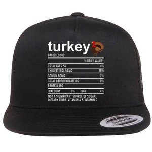 Thanksgiving Food Apparel Turkey Nutrition Fact Flat Bill Trucker Hat