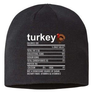 Thanksgiving Food Apparel Turkey Nutrition Fact Sustainable Beanie