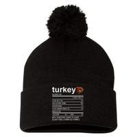 Thanksgiving Food Apparel Turkey Nutrition Fact Pom Pom 12in Knit Beanie