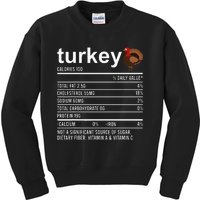 Thanksgiving Food Apparel Turkey Nutrition Fact Kids Sweatshirt