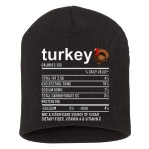 Thanksgiving Food Apparel Turkey Nutrition Fact Short Acrylic Beanie