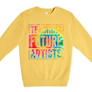 Teaching Future Artists Retro Teacher Premium Crewneck Sweatshirt