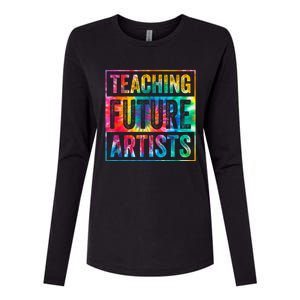 Teaching Future Artists Retro Teacher Womens Cotton Relaxed Long Sleeve T-Shirt