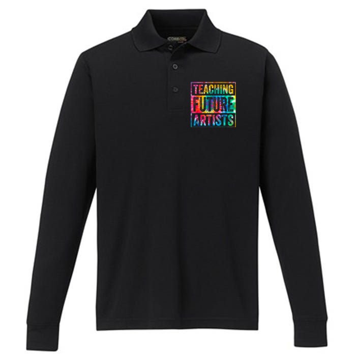 Teaching Future Artists Retro Teacher Performance Long Sleeve Polo