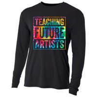 Teaching Future Artists Retro Teacher Cooling Performance Long Sleeve Crew