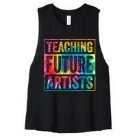 Teaching Future Artists Retro Teacher Women's Racerback Cropped Tank