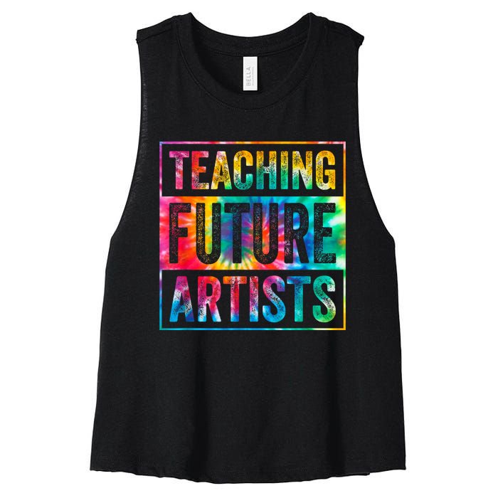 Teaching Future Artists Retro Teacher Women's Racerback Cropped Tank