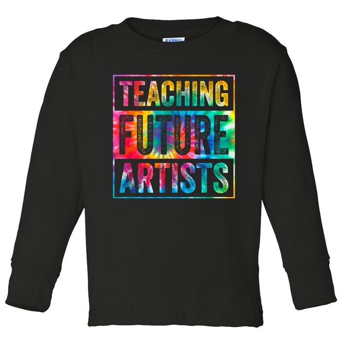 Teaching Future Artists Retro Teacher Toddler Long Sleeve Shirt