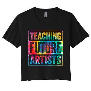 Teaching Future Artists Retro Teacher Women's Crop Top Tee