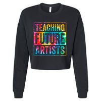 Teaching Future Artists Retro Teacher Cropped Pullover Crew