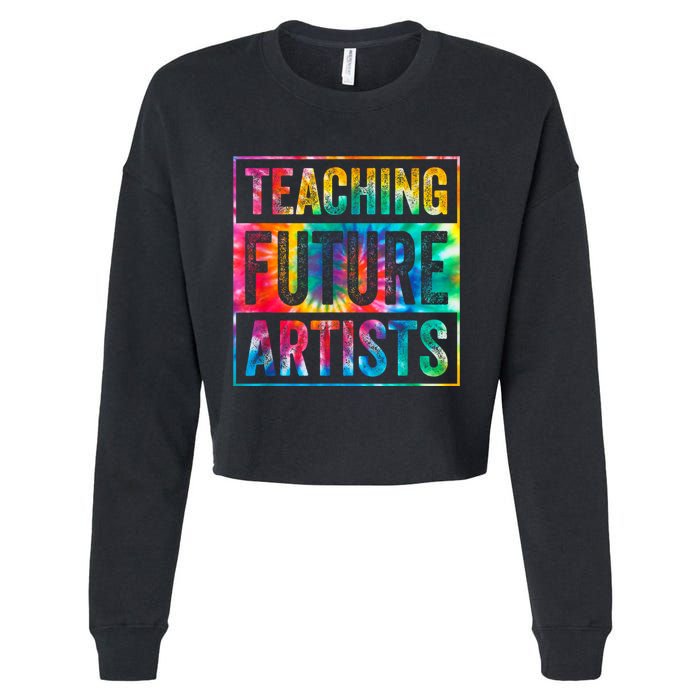 Teaching Future Artists Retro Teacher Cropped Pullover Crew