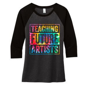 Teaching Future Artists Retro Teacher Women's Tri-Blend 3/4-Sleeve Raglan Shirt