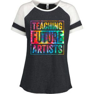 Teaching Future Artists Retro Teacher Enza Ladies Jersey Colorblock Tee