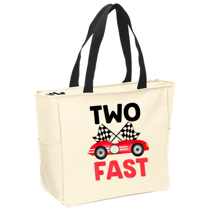 Two Fast Birthday Shirt 2 Fast 2 Curious Decorations 2nd Zip Tote Bag