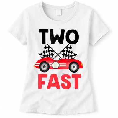 Two Fast Birthday Shirt 2 Fast 2 Curious Decorations 2nd Womens T-Shirt
