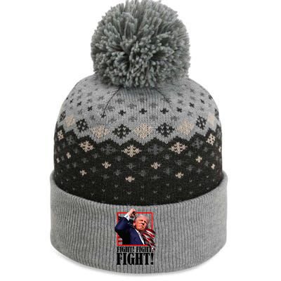 Trump Fist Bump 2024 President Red The Baniff Cuffed Pom Beanie