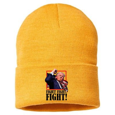 Trump Fist Bump 2024 President Red Sustainable Knit Beanie