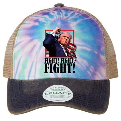 Trump Fist Bump 2024 President Red Legacy Tie Dye Trucker Hat