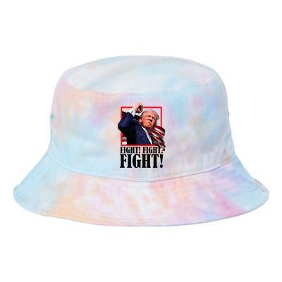 Trump Fist Bump 2024 President Red Tie Dye Newport Bucket Hat