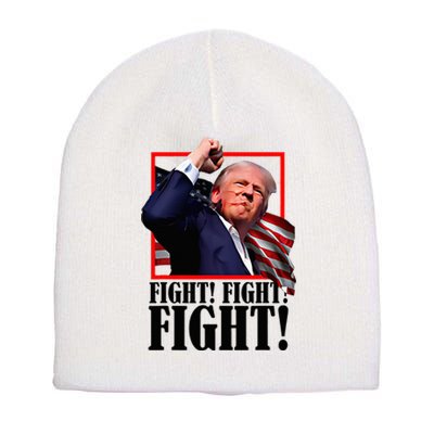 Trump Fist Bump 2024 President Red Short Acrylic Beanie