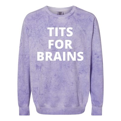 Tits For Brains, Funny Tits Quote, Cool Tits Feminist Idea Colorblast Crewneck Sweatshirt