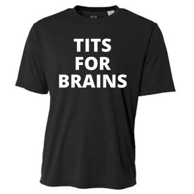 Tits For Brains, Funny Tits Quote, Cool Tits Feminist Idea Cooling Performance Crew T-Shirt