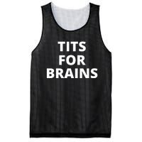 Tits For Brains, Funny Tits Quote, Cool Tits Feminist Idea Mesh Reversible Basketball Jersey Tank