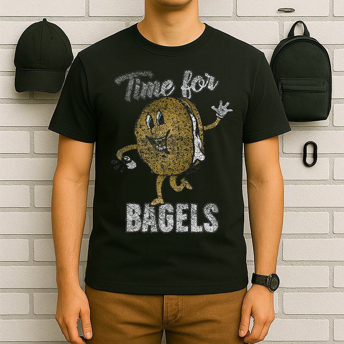 Time For Bagels Breakfast Food T-Shirt