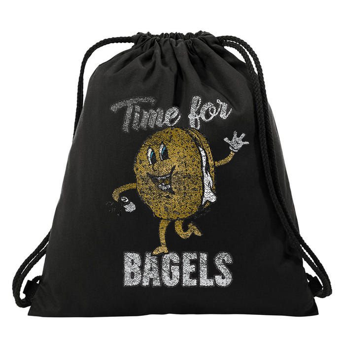 Time For Bagels Breakfast Food Drawstring Bag