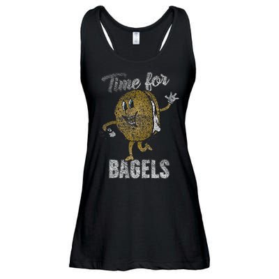 Time For Bagels Breakfast Food Ladies Essential Flowy Tank