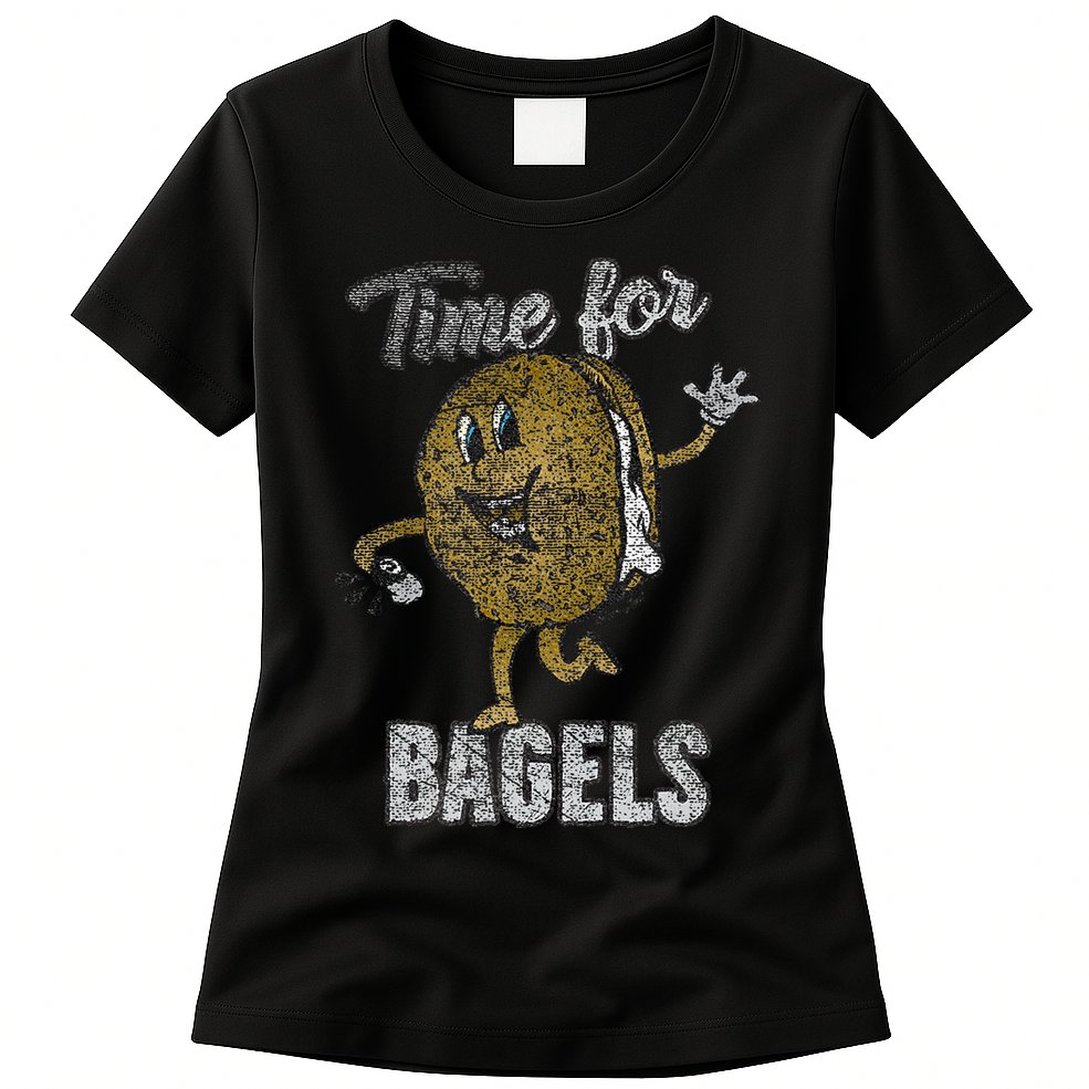 Time For Bagels Breakfast Food Womens T-Shirt