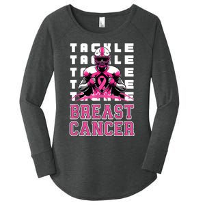 Tackle Football Breast Cancer Awareness Ribbon Women's Perfect Tri Tunic Long Sleeve Shirt