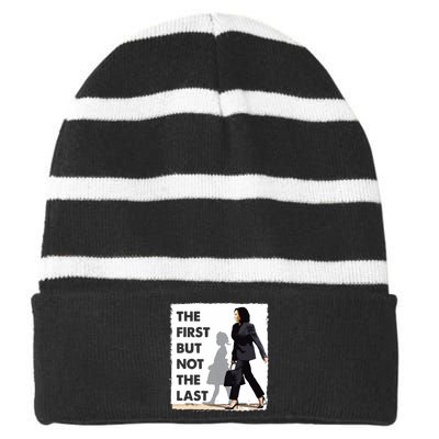 The First But Not The Last Kamala Harris Ruby Bridges Madam Striped Beanie with Solid Band