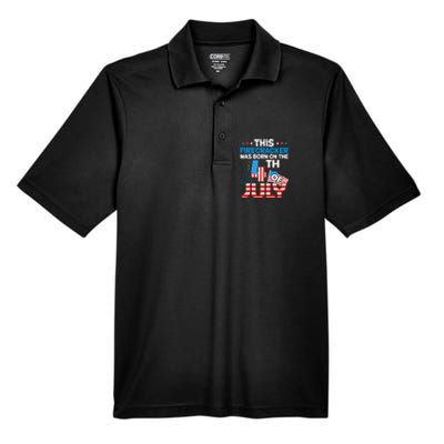 This Firecracker Born on 4th Of July Patriotic Birthday Men's Origin Performance Pique Polo