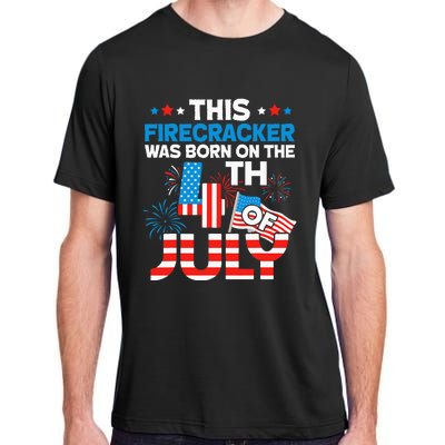 This Firecracker Born on 4th Of July Patriotic Birthday Adult ChromaSoft Performance T-Shirt