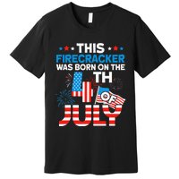 This Firecracker Born on 4th Of July Patriotic Birthday Premium T-Shirt