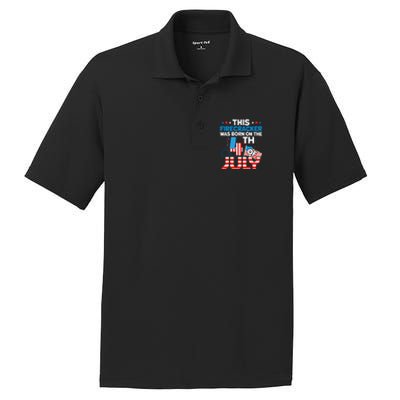 This Firecracker Born on 4th Of July Patriotic Birthday PosiCharge RacerMesh Polo