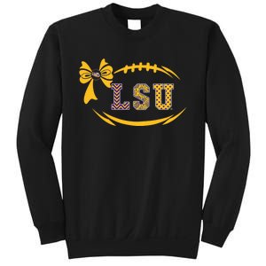 Tiger Football Bow Patterned Letter Logo Sweatshirt