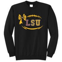 Tiger Football Bow Patterned Letter Logo Sweatshirt