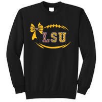 Tiger Football Bow Patterned Letter Logo Tall Sweatshirt