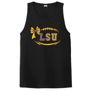 Tiger Football Bow Patterned Letter Logo PosiCharge Competitor Tank