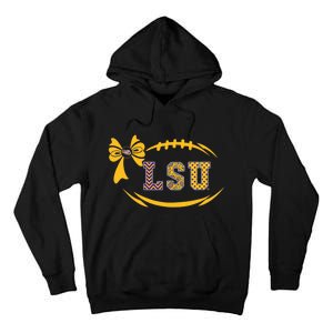 Tiger Football Bow Patterned Letter Logo Tall Hoodie