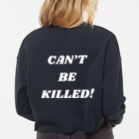 Trump Fist Bump Front And Back CanT Be Killed! Design Cropped Pullover Crew