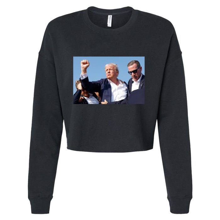 Trump Fist Bump Front And Back CanT Be Killed! Design Cropped Pullover Crew