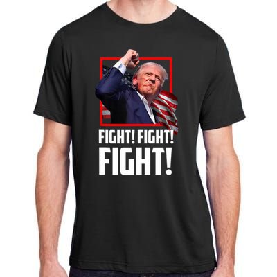 Trump Face Blood Fight Fight Fight Shot Assassination Attempt 2024 Adult ChromaSoft Performance T-Shirt