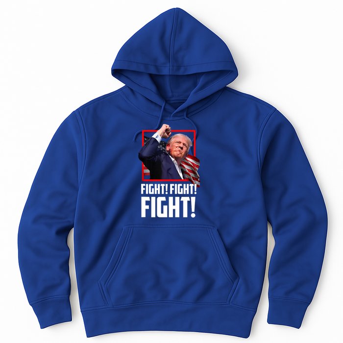 Trump Face Blood Fight Fight Fight Shot Assassination Attempt 2024 Hoodie