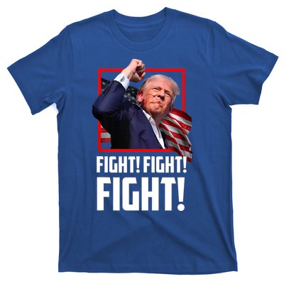 Trump Face Blood Fight Fight Fight Shot Assassination Attempt 2024 T-Shirt